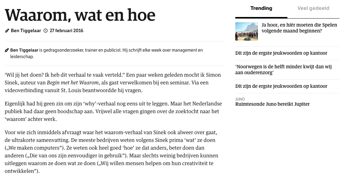 NRC column Ben Tiggelaar