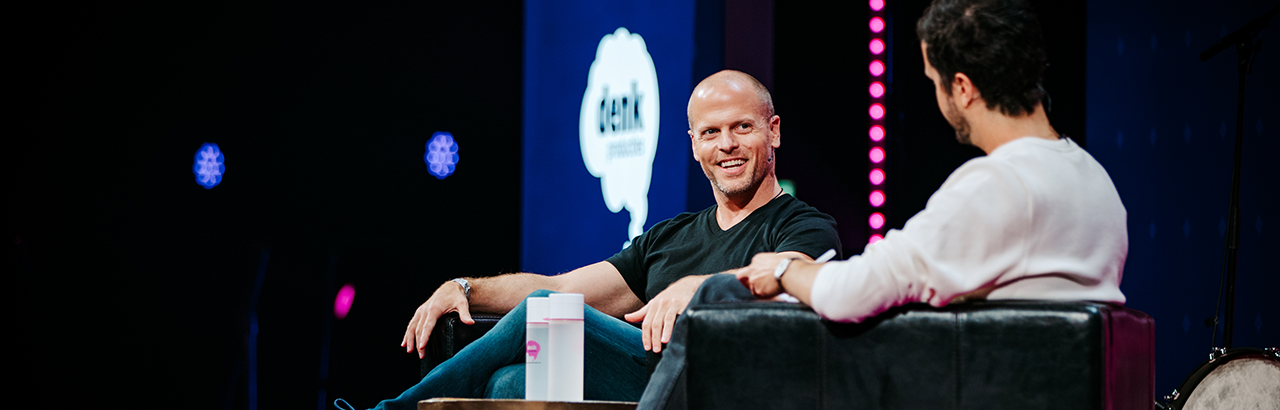 Tim Ferriss tijdens Amsterdam Business Forum